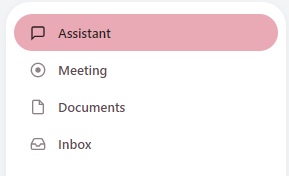 The four modes in the sidebar